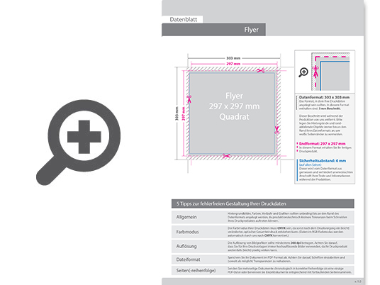 Product Bild flyer_quadrat_29_7_cm_x_29_7_cm__einseitig_bedruckt